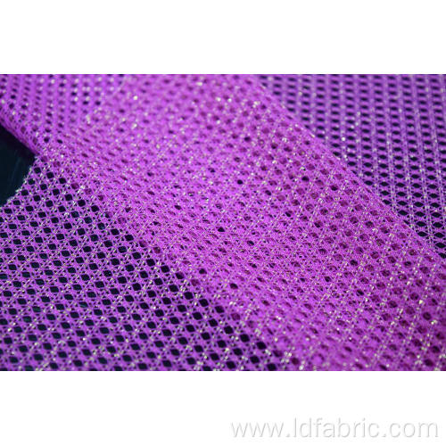 Nylon Metallic Geometrical Mesh Fabric